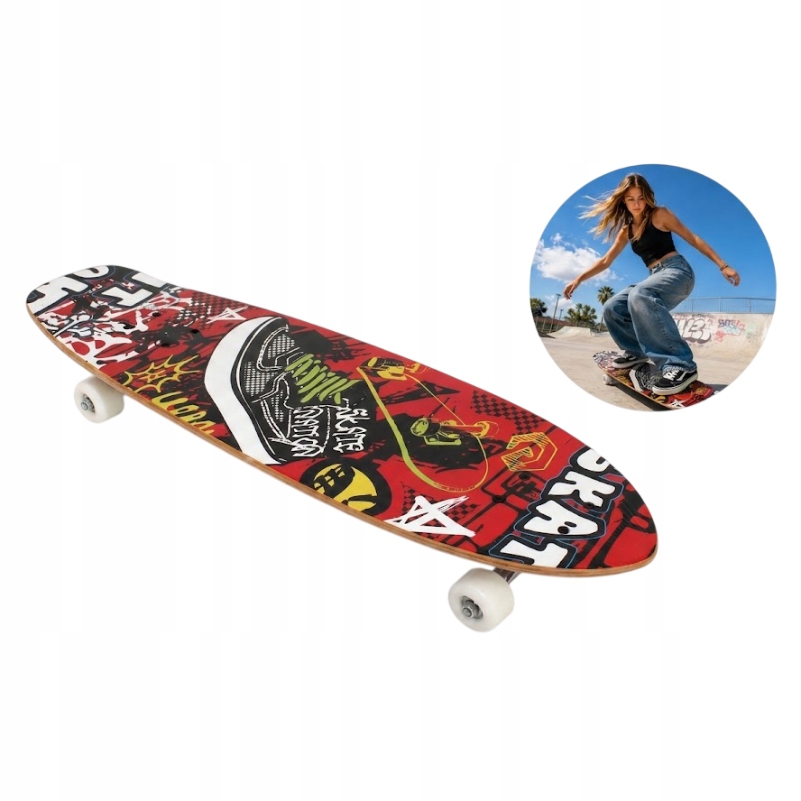 Skateboard Klasická deska Fiszka pro mládež Děti 100 kg 75 cm Bot