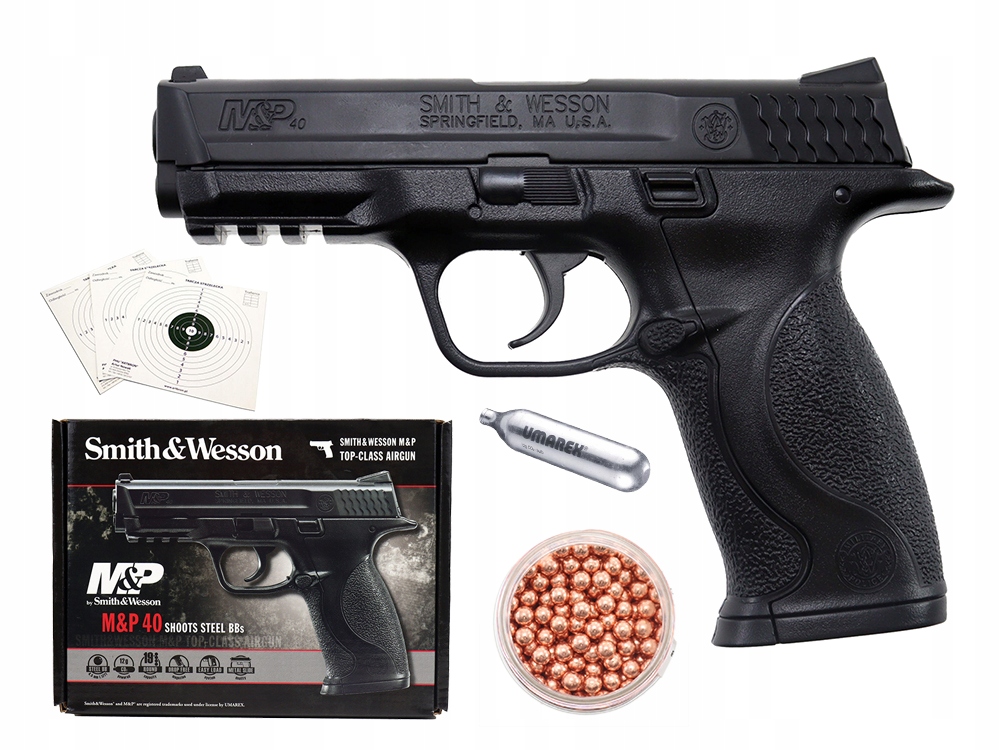 Wiatrówka pistolet S&w Mp czarny kal. 4,5 mm gratisy