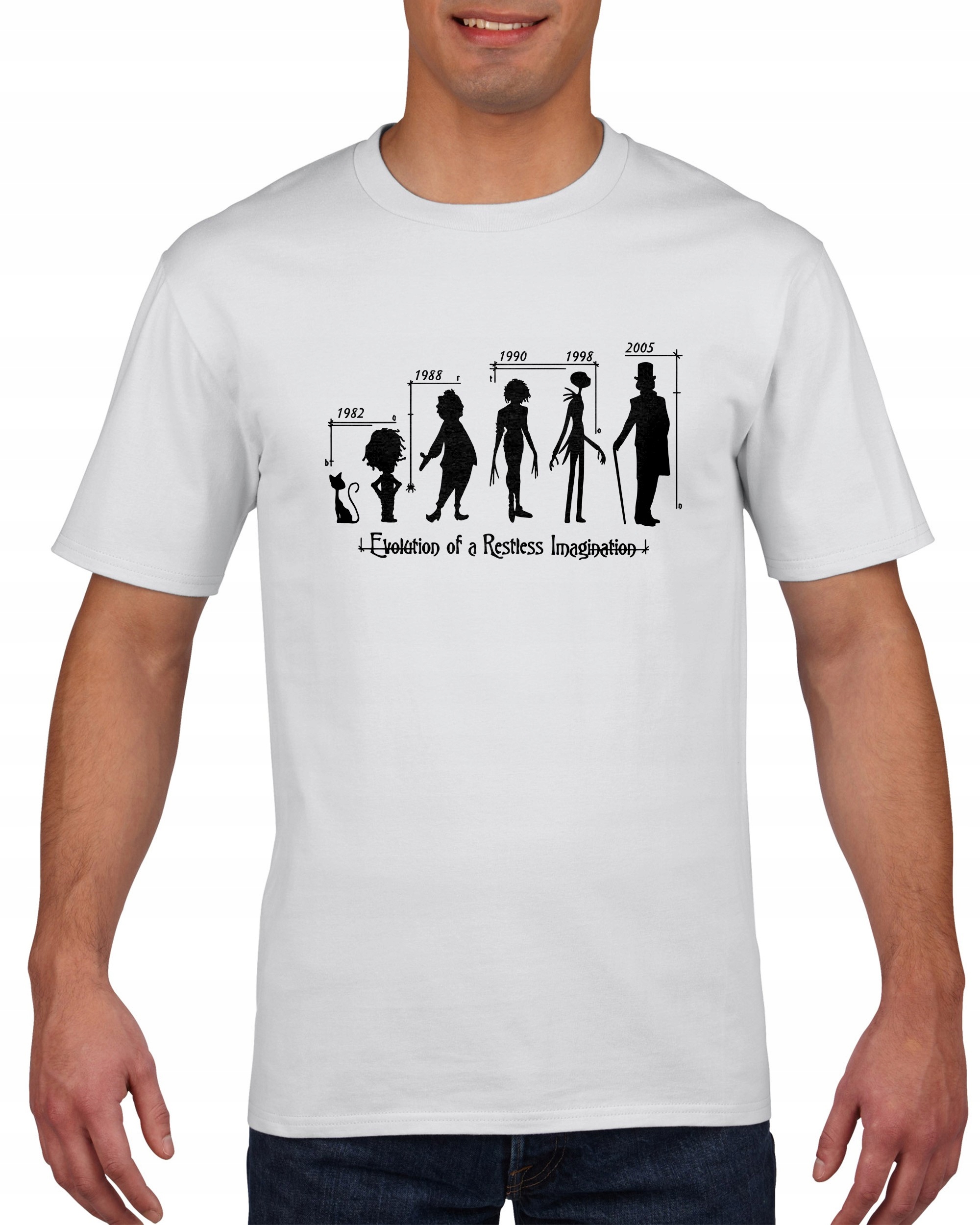 

Koszulka męska Tim Burton Ewolucja L