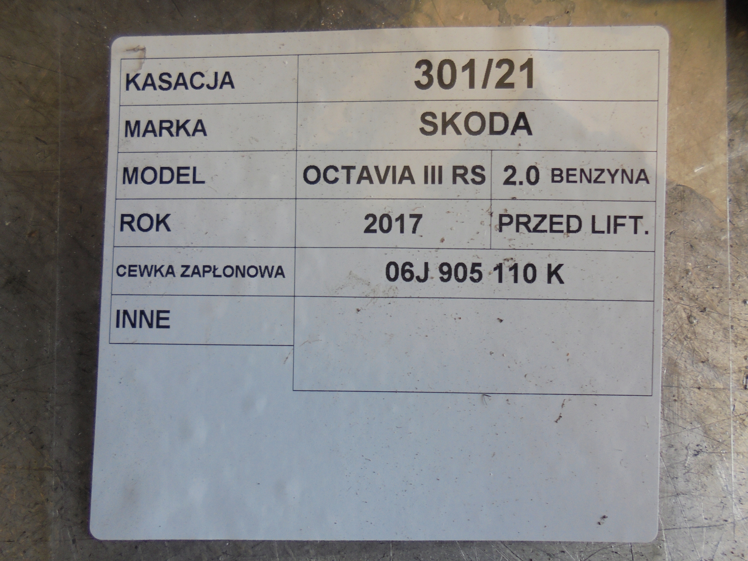 coil ignition Skoda Octavia III 2,0 06J905110K