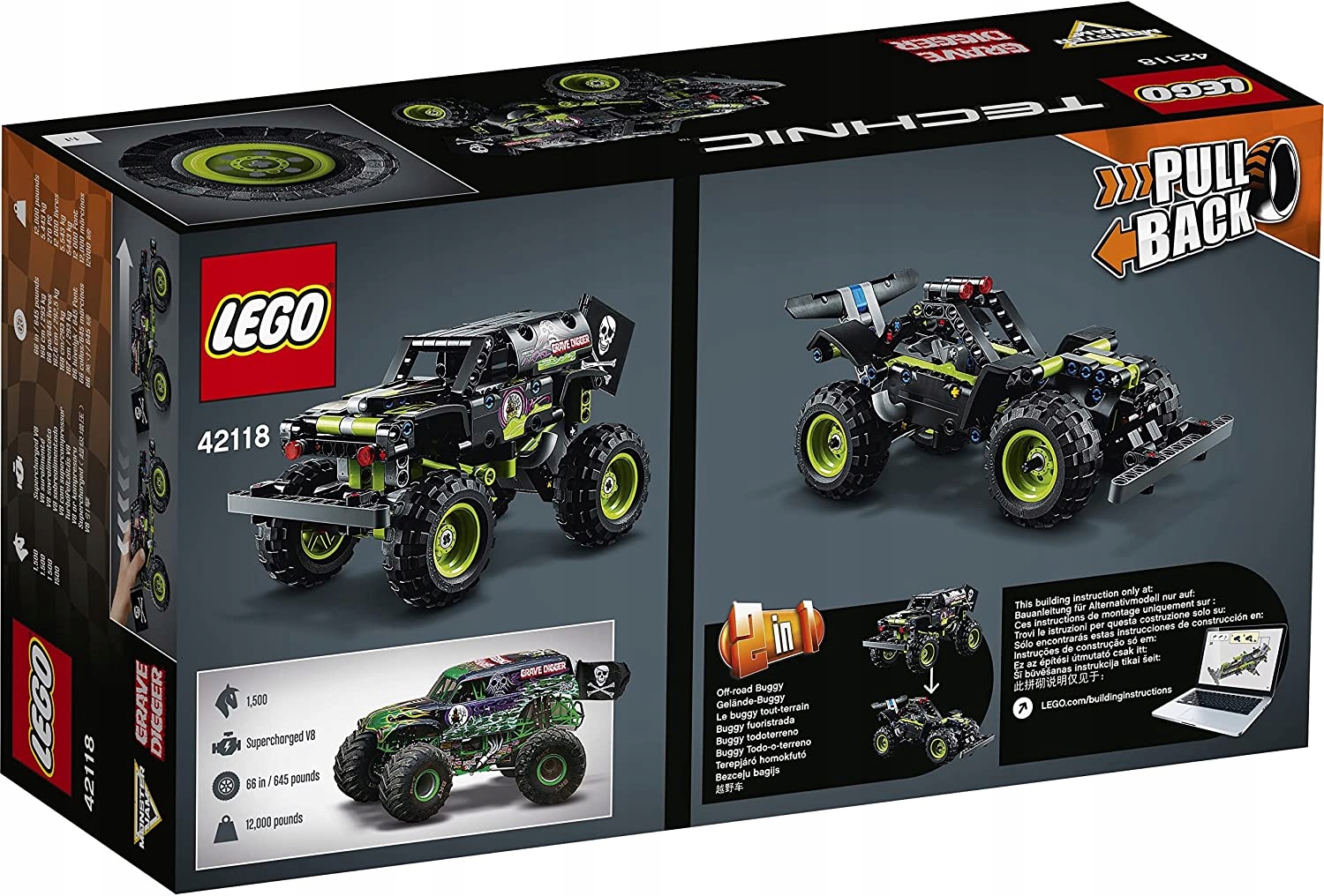 LEGO TECHNIC MONSTER JAM GRAVE DIGGER 42118 Nazwa zestawu LEGO TECHNIC MONSTER JAM GRAVE DIGGER 42118