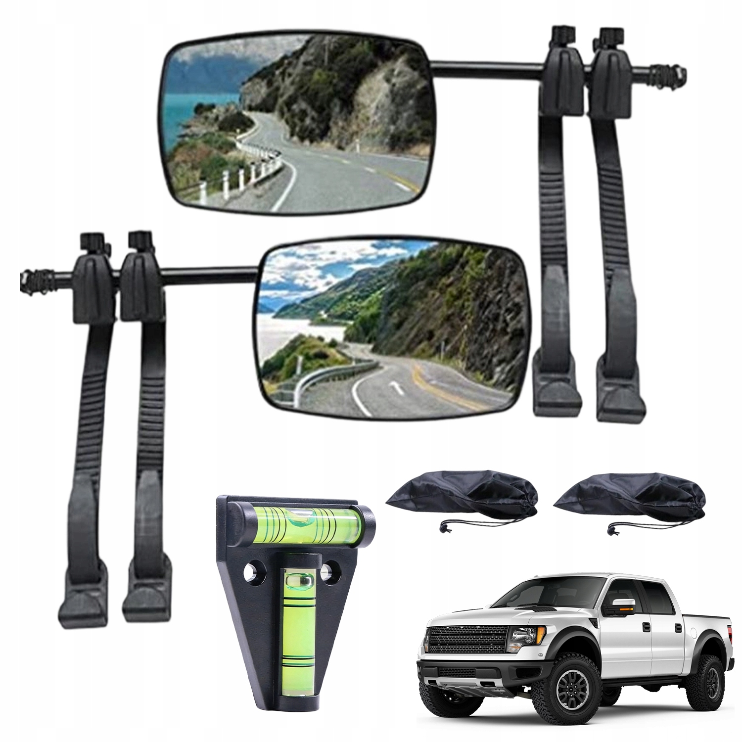 2KS Zpětné Zrcátko Pro Karavan, Nastavitelný Držák