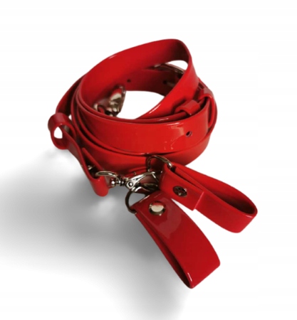 Pasek regulowany + zaczepy czerwony lakier do obag o-bag bagobag