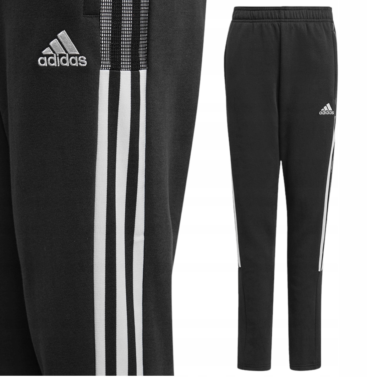 Spodnie Adidas Tiro Dziecięce Zapinane Kieszenie Bawełniane Czarne 128 cm