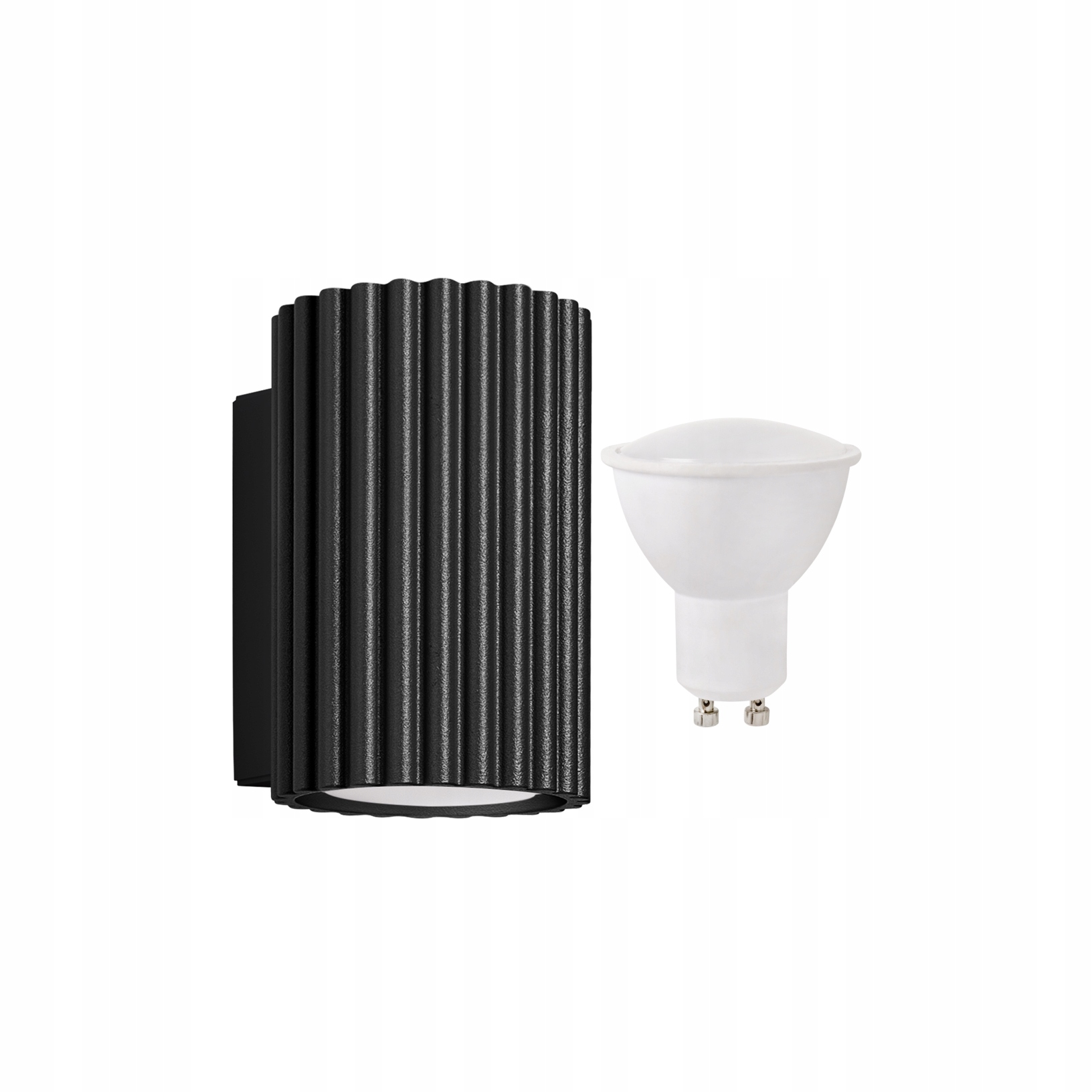 Kinkiet lampa ścienna Amber czarny karbowana tuba nowoczesny design D10 1P