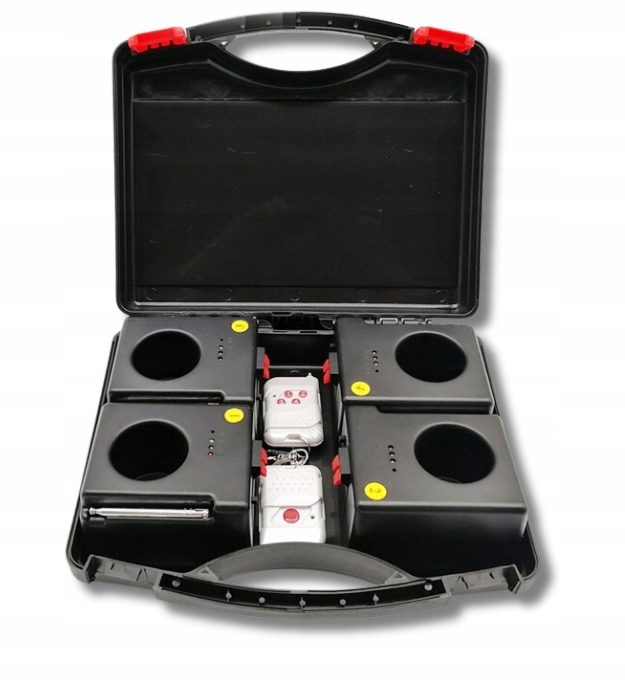 System zdalnego odpalania fontann iskier - Zestaw 4 odb, piloty, walizka DJ