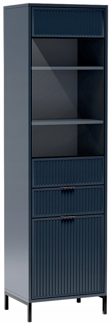 meble LS 05 nowoczesna witryna do salonu ryfle indigo LINKA STYLES