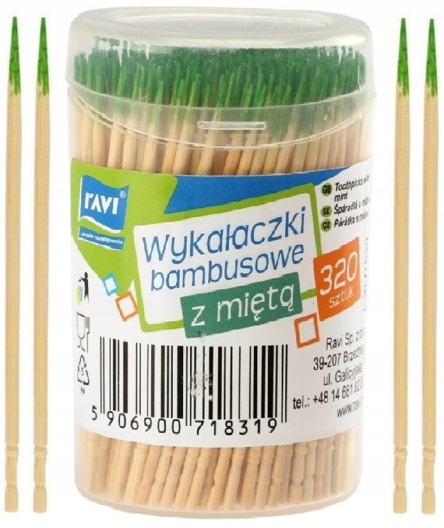 

Wykałaczki Bambusowe Drewniane W Pojemniku 320 Szt