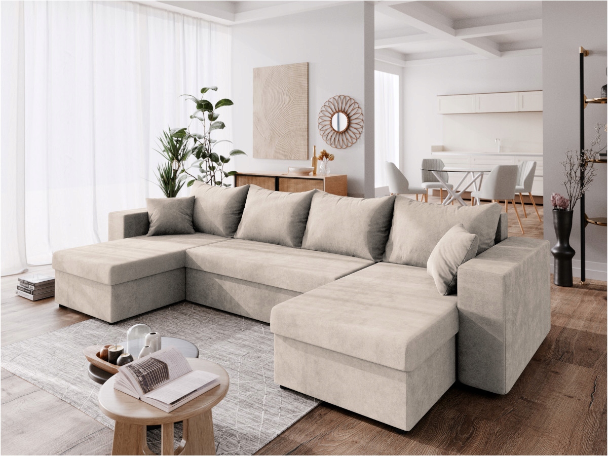 Velký Rohová Sedací Souprava do obývacího pokoje 317x147x81 Tvar U Classic O-sofa