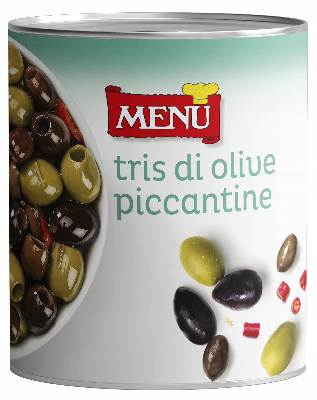 Levně Pikantní olivy bez pecek MIX 780 g Menu' bez lepku