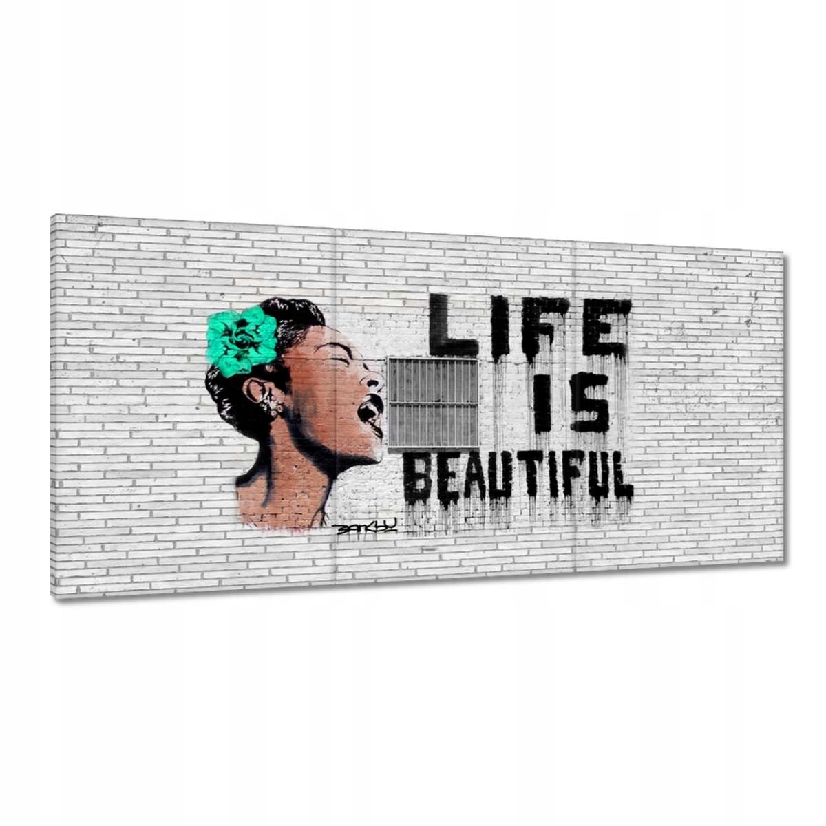Obrazy 180x90 Banksy Life sú úžasné