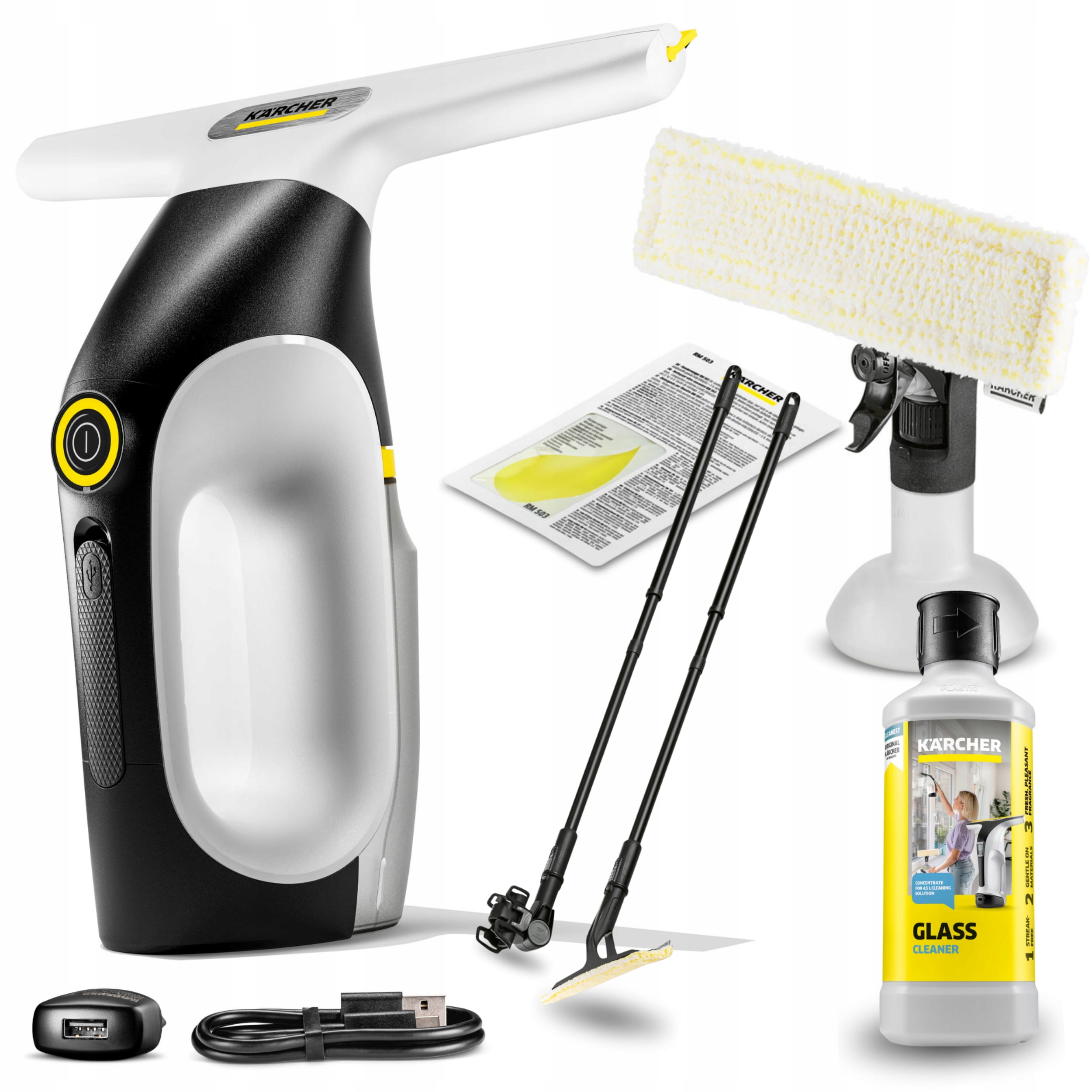 Myjka do okien Karcher WV3 Comfort Pad Spryskiwacz Chemia Lance teleskopowe