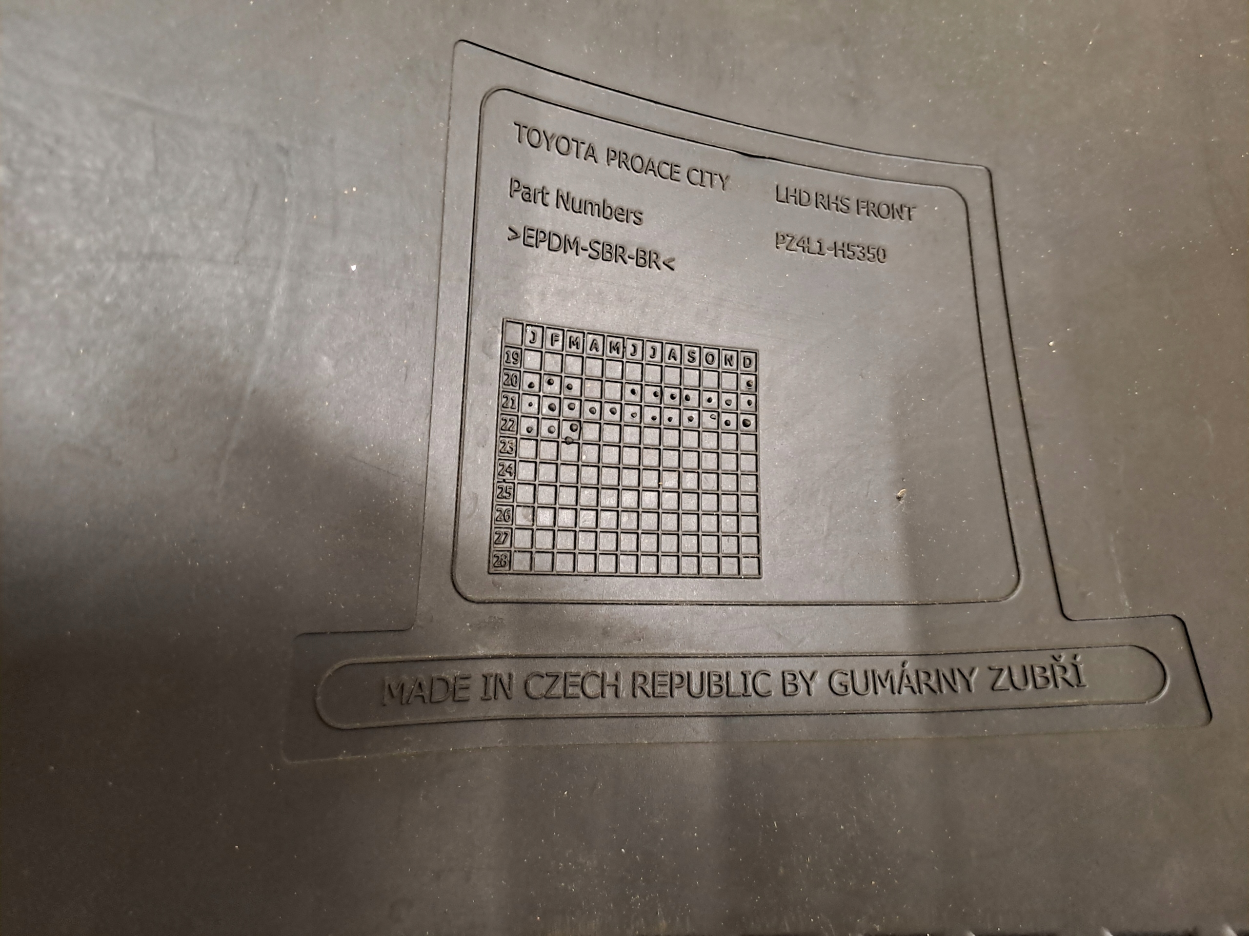 mat rubber front right front mats TOYOTA PROACE CITY 22r