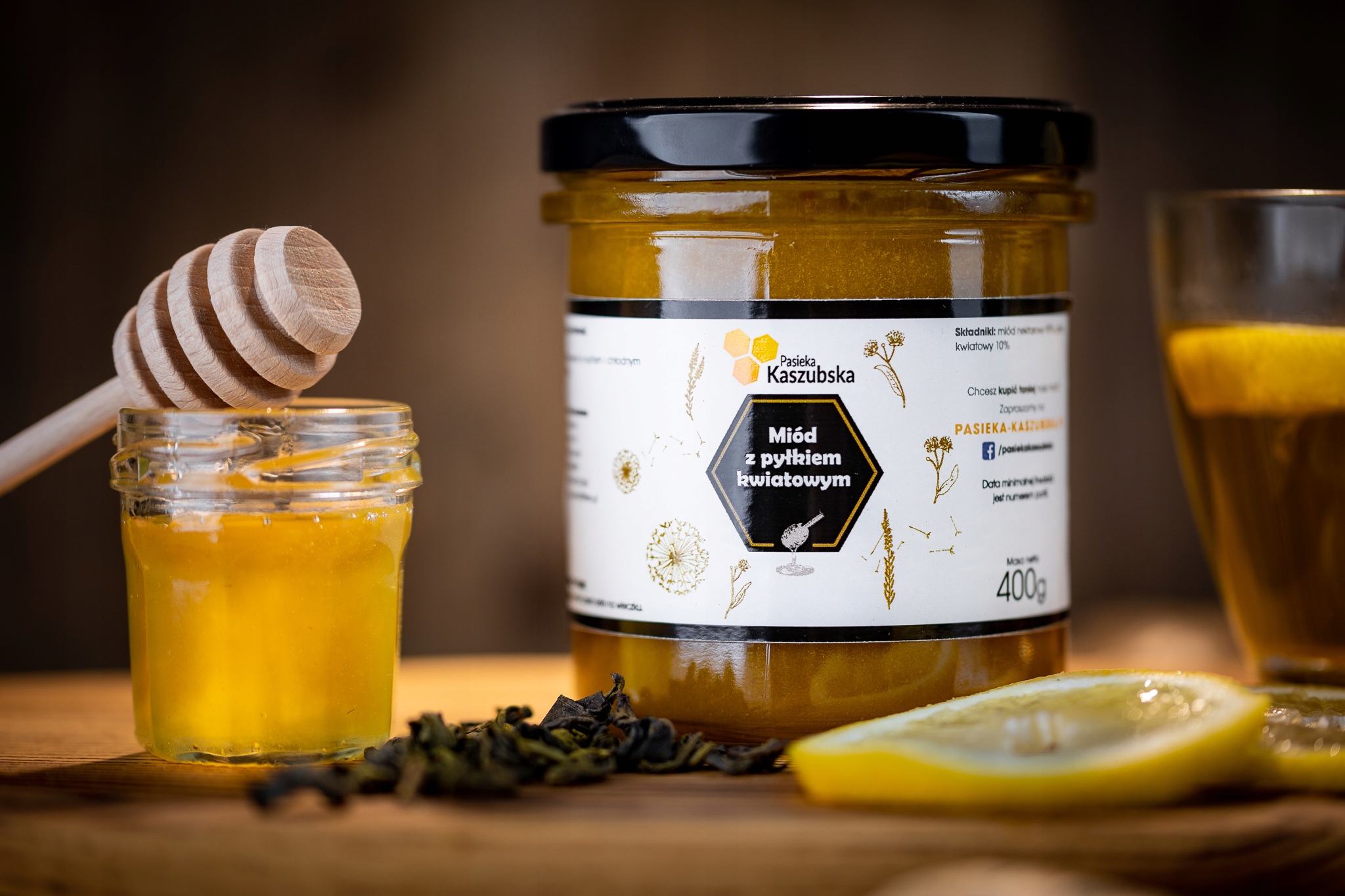Мед с цветочной пыльцой - 400г-Пасека Кашубская тип мед смешанный