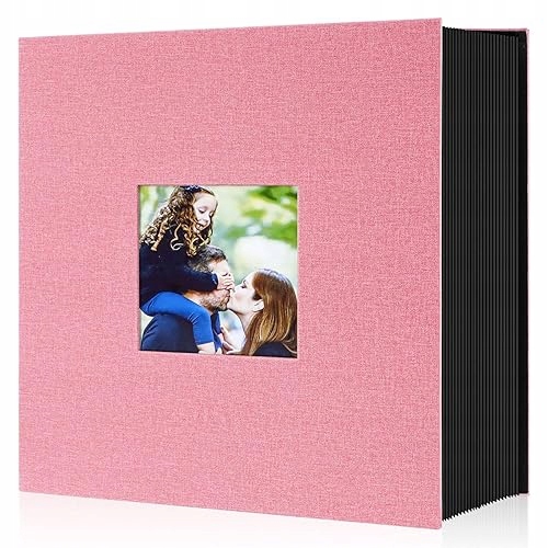 Album fotograficzny 600 zdjęć 10x15 lniany różowy