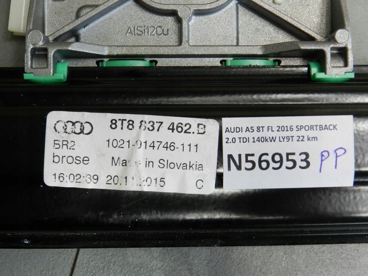 AUDI A5 8T mechanism windows right front 8T8837462B