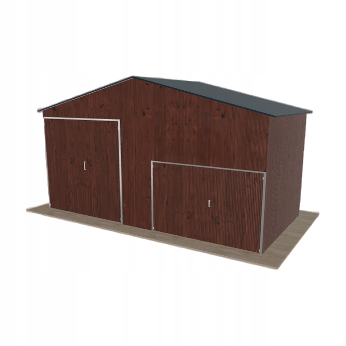 Plechová hala 7x3.5 m, sedlová, tmavý ořech, vysoká