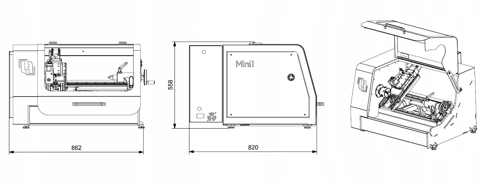 Tokarka CNC LF Mini1 żeliwna PikoCNC Producent Marka LF