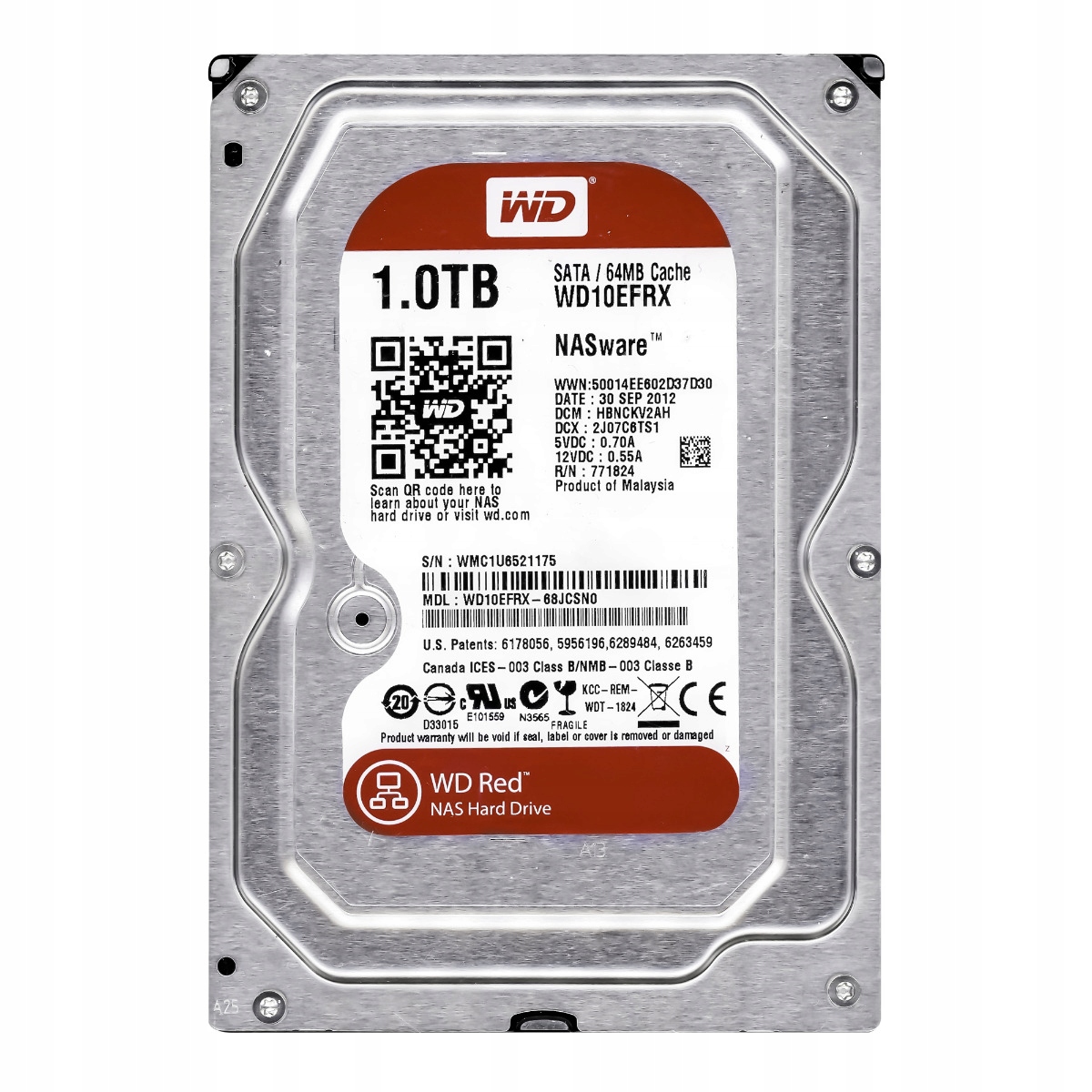 Wd Red 1TB 5.4k 64MB Sata III 3.5'' WD10EFRX NASware 1.0