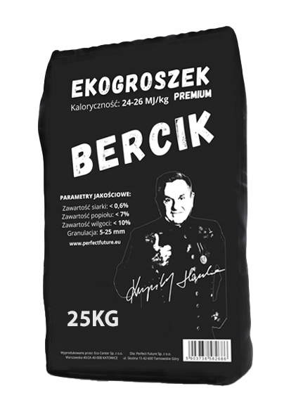 WĘGIEL EKOGROSZEK BERCIK 24-26 MJ 1Tona Worki 25kg