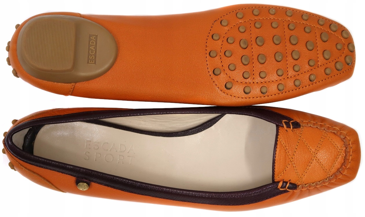 MOKASYNY ESCADA SPORT 026621 POMARAŃCZOWE r.39,5 Rozmiar 39,5