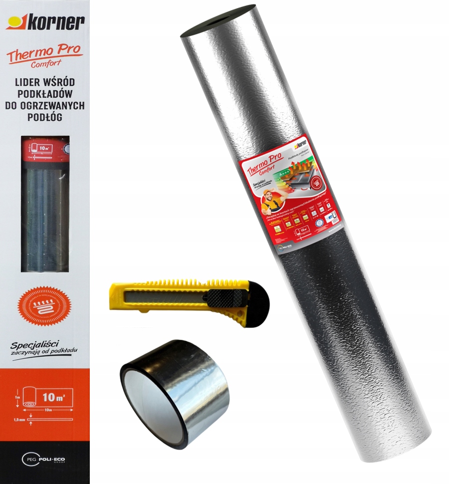 KORNER THERMO PRO COMFORT podkład na ogrzewanie podłogowe 1,5mm 10m2