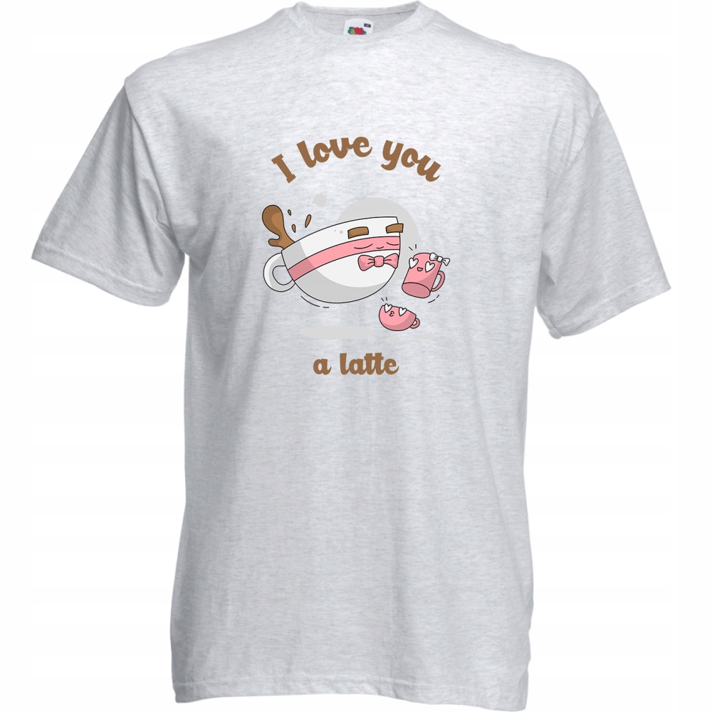 

Koszulka i love you a latte kawa XXL ash szara