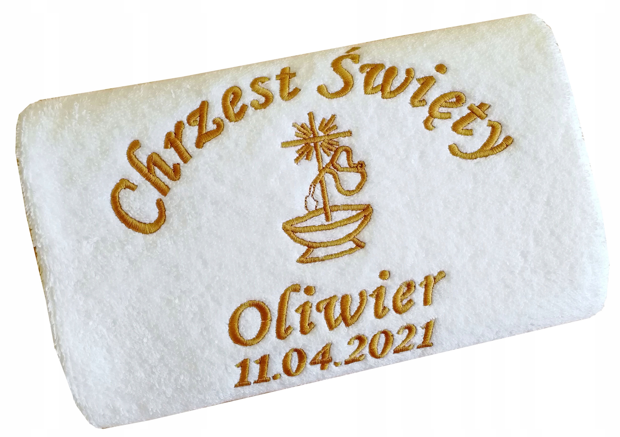 

Chrzest pamiątka chrztu Ręcznik z Haftem