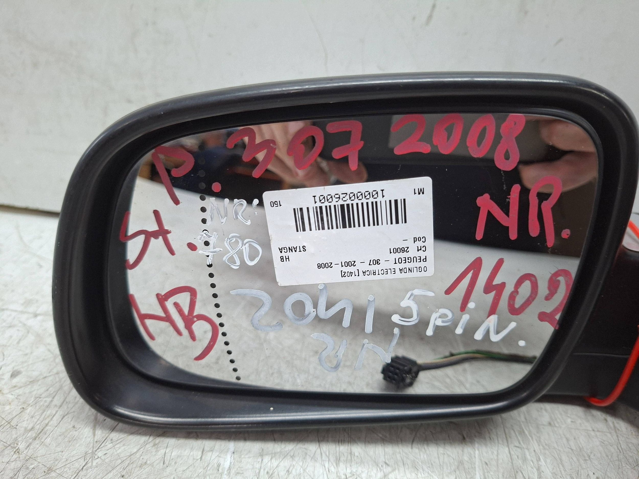 mirror left 5 vertical PEUGEOT 307 2001
