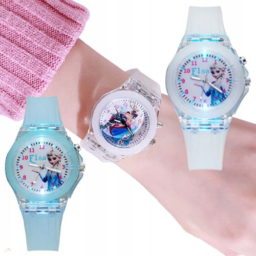 

zegarek dziewczęcy Frozen ledowy Elsa świeci Anna