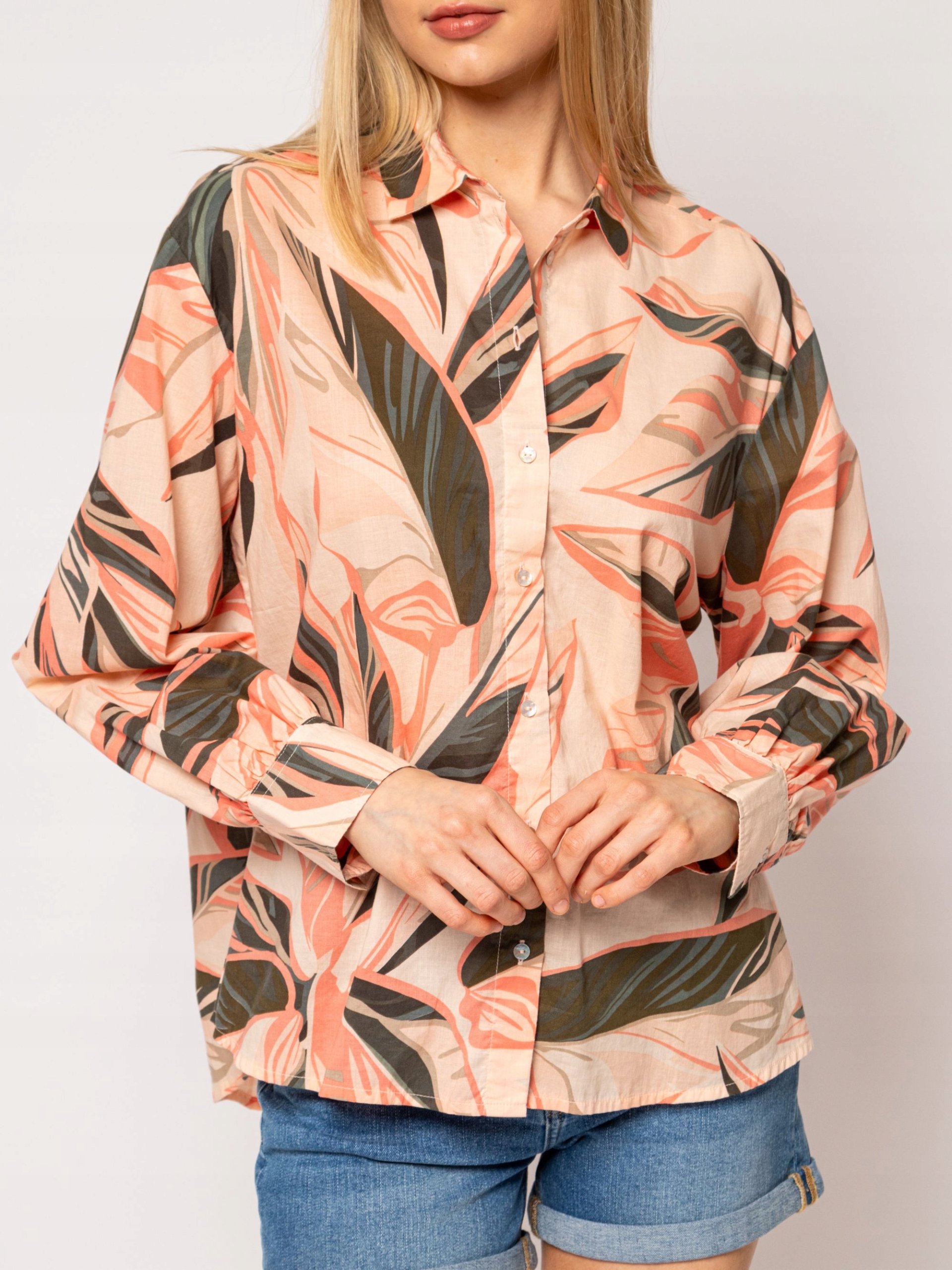 Heavy Tools Elegantní Dámská Košile Halenka Rimba Leaf Meruňková S