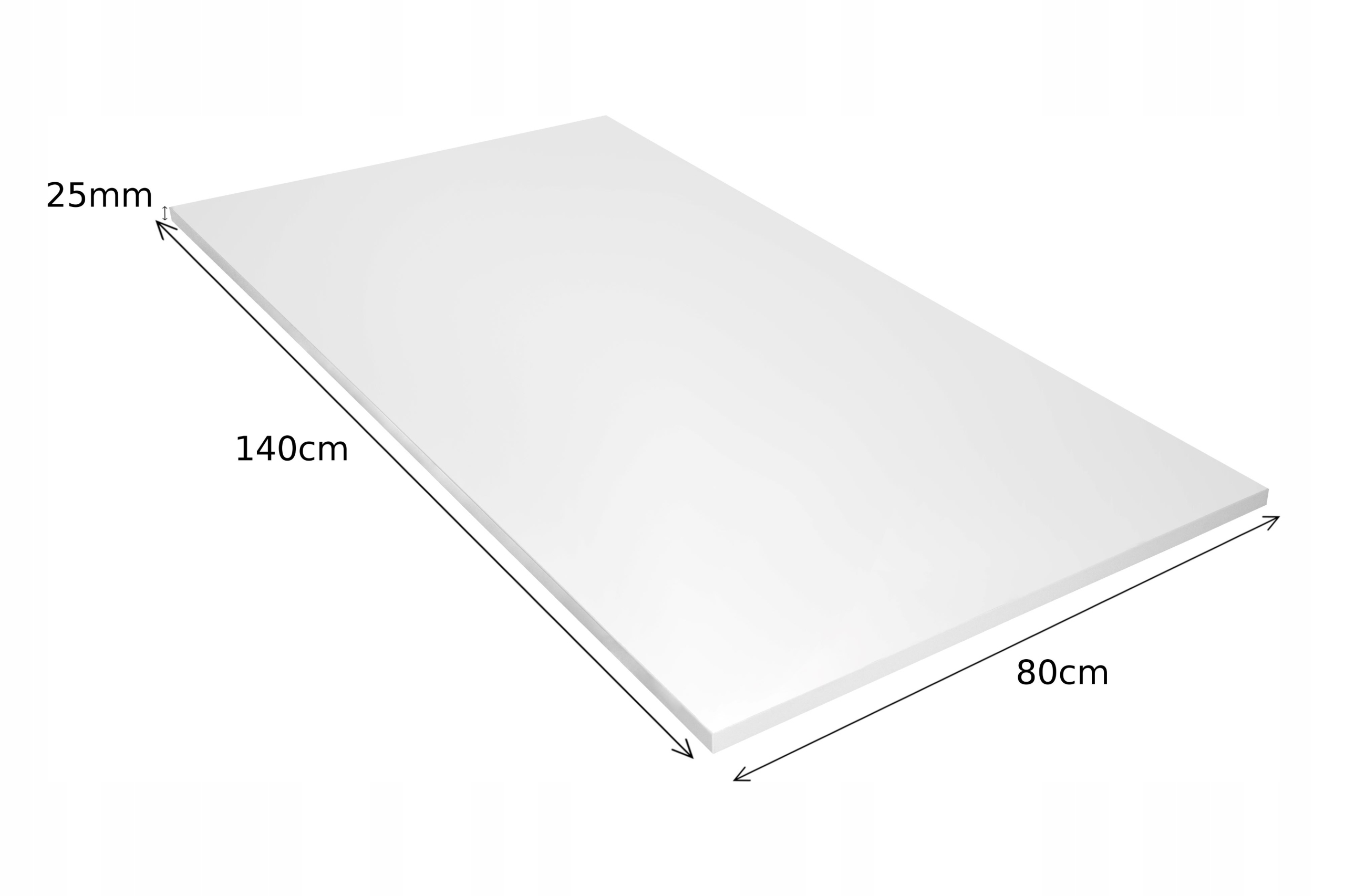 BLAT DO STOŁU LOFT LAMINAT BIAŁY 140/80 2,5cm Kształt blatu prostokątny