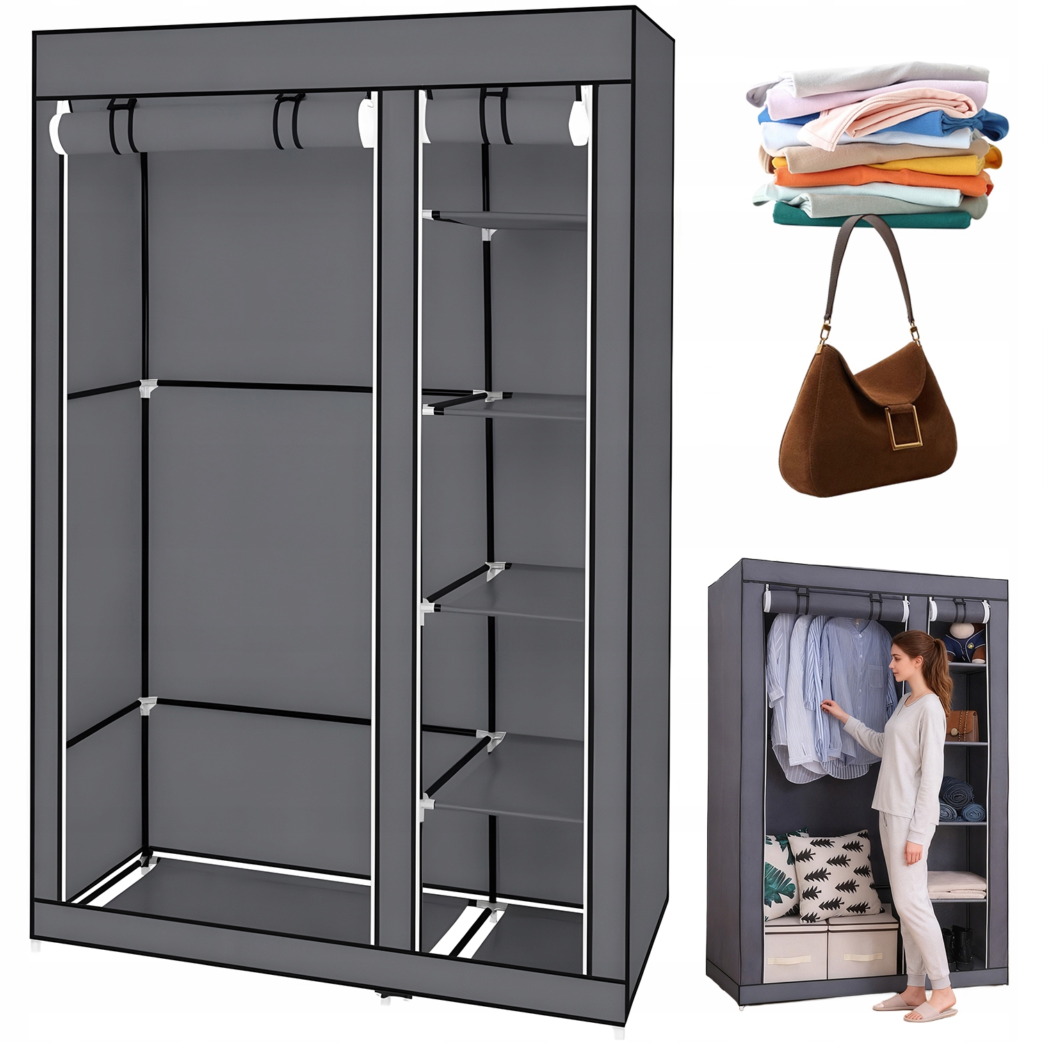 Skříň Z Tkaniny S Protiprachovým Krytem, Voděodolná Vrstva 170*107*42.5 CM