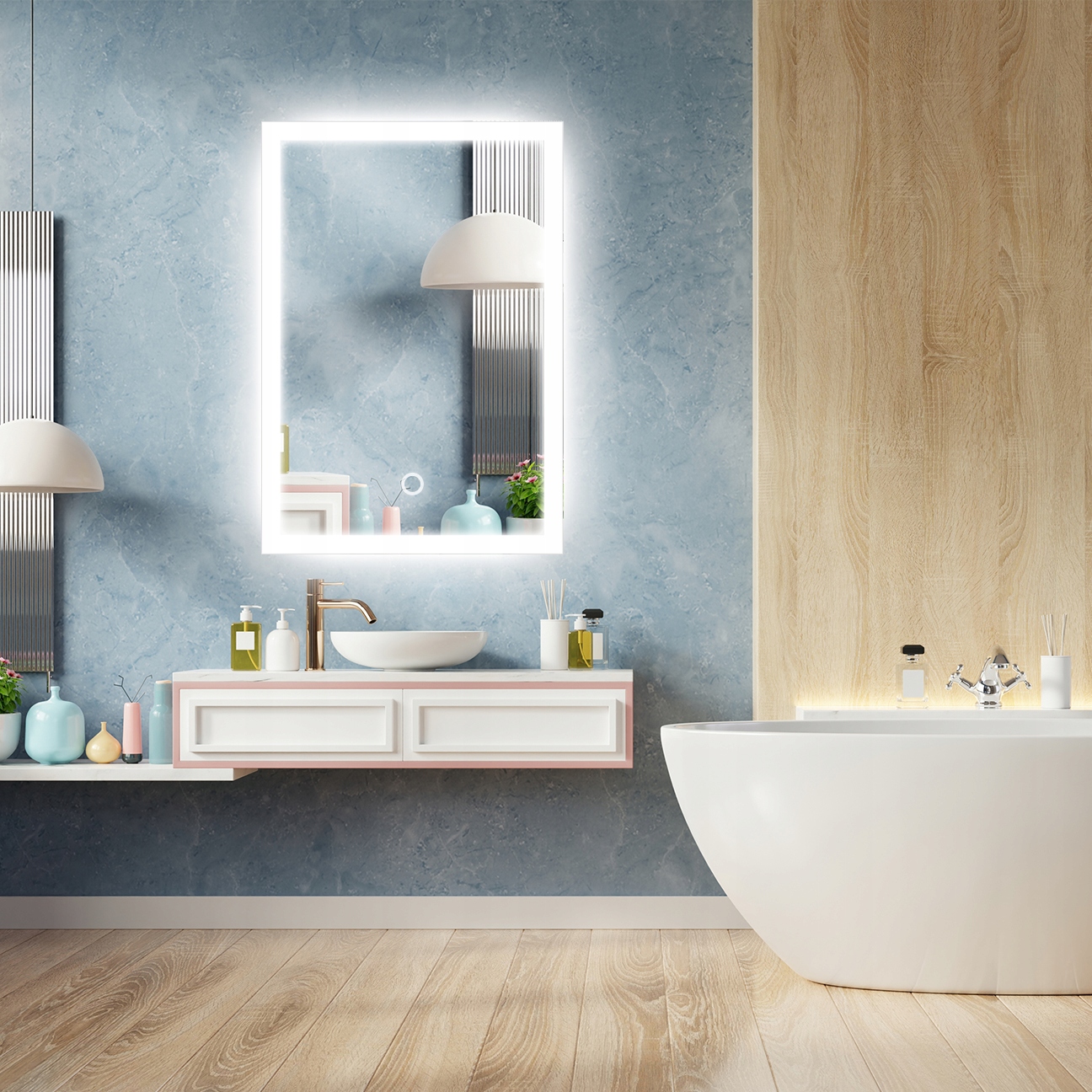 LUSTRO LED 90x110 Z WŁĄCZNIKIEM DOTYKOWYM ATENA Marka Home & Decor Group