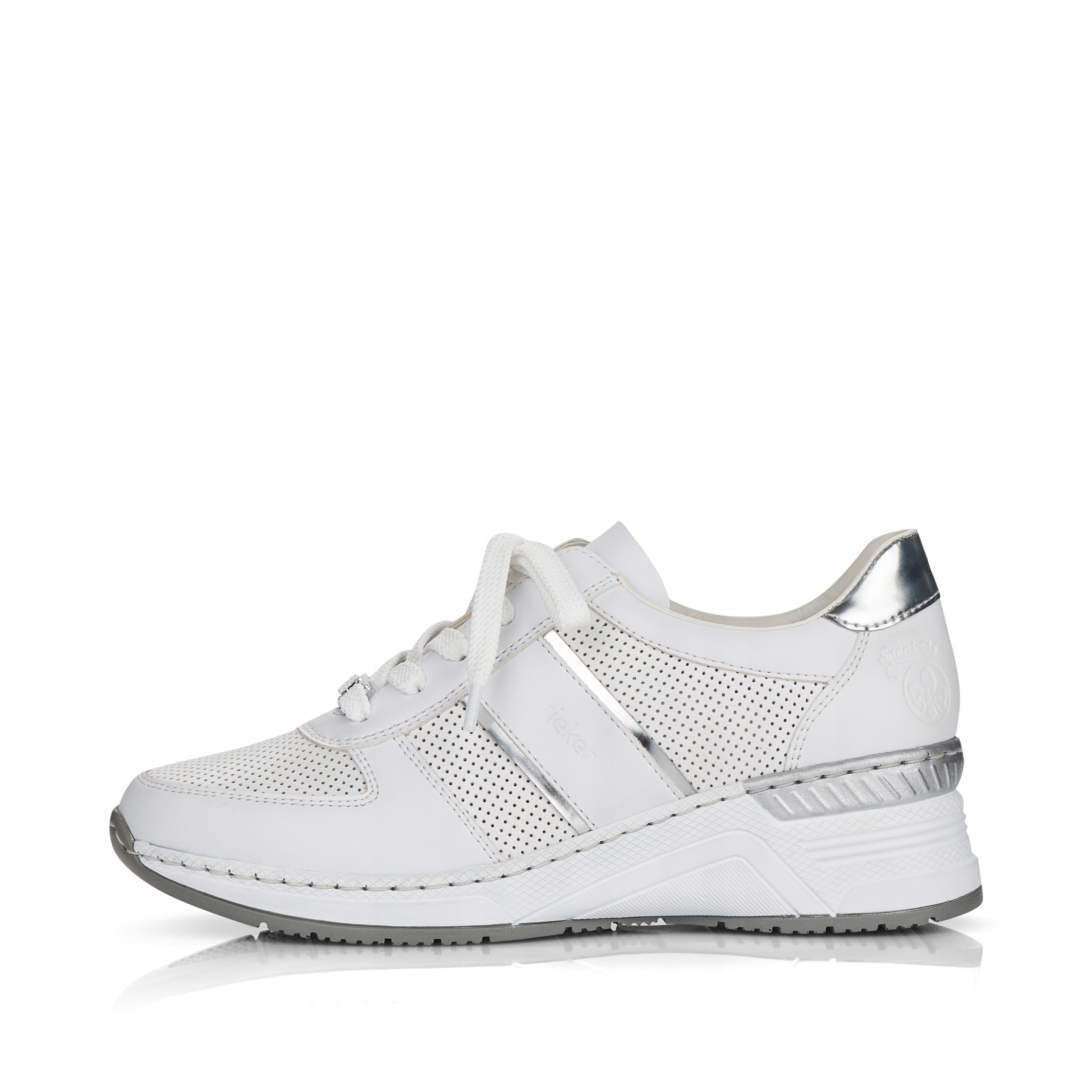 RIEKER Sneakersy, buty, półbuty białe N4315 Marka Rieker