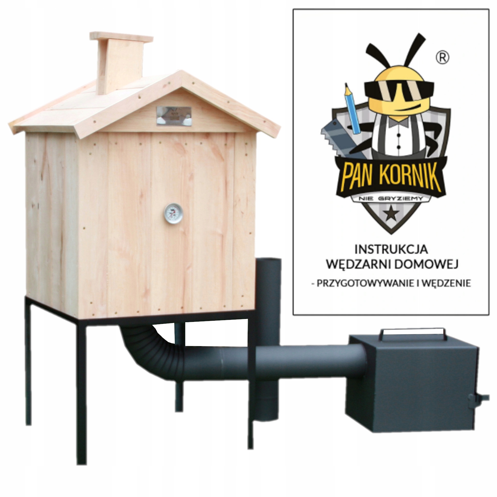 WĘDZARNIA DREWNIANA OLCHOWA XXL OGRODOWY KOMPLET - DARMOWA DOSTAWA SMART