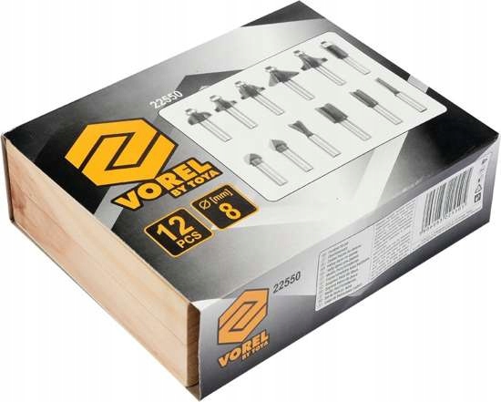 ZESTAW FREZÓW DO DREWNA 12 szt. GÓRNOWRZECIONOWA Kod producenta 22550
