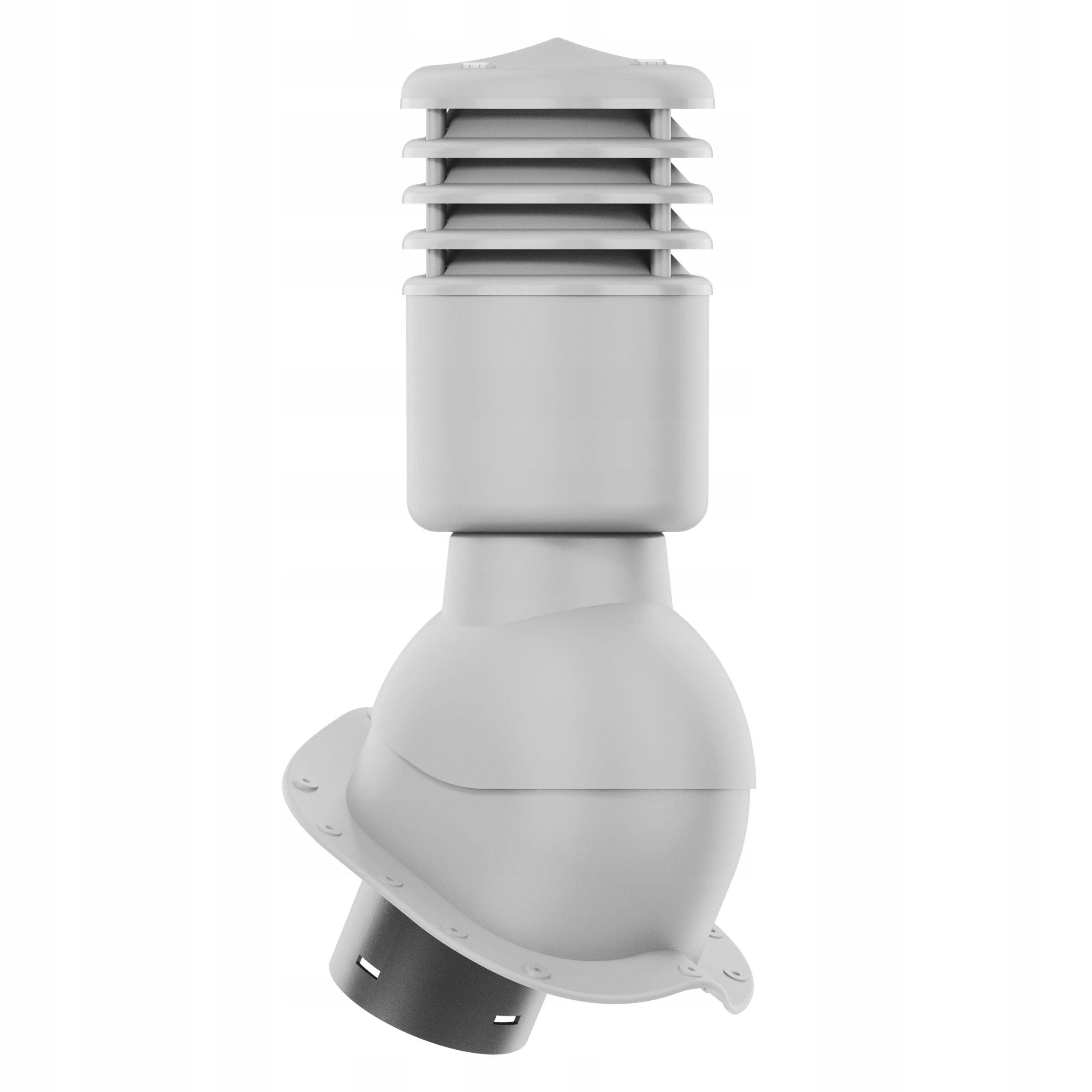 větrací komín Izolovaný Smart fi125 plechová střešní krytina Světle Šedá 7036