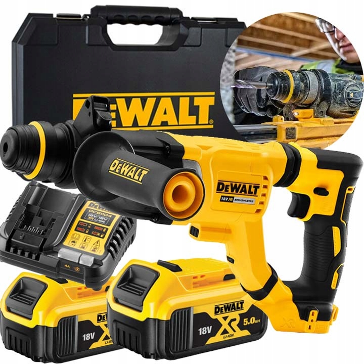 DEWALT MŁOTOWIERTARKA WIERTARKA SDS PLUS 3J 18V Mocna 3 FUNKCYJNA + WALIZKA