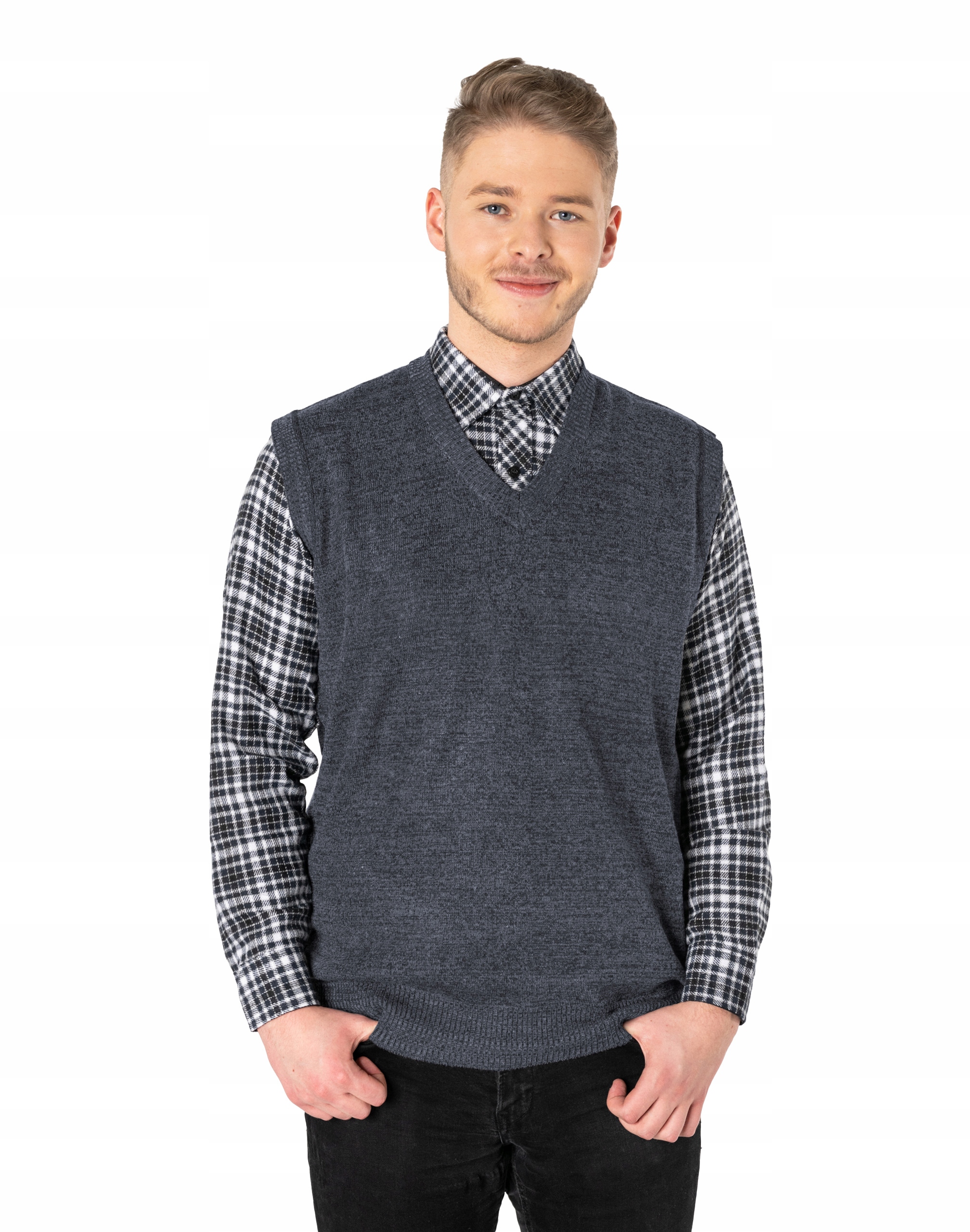 

Sweter bez Rękawów Kamizelka Pulower 2989-02 r 3XL