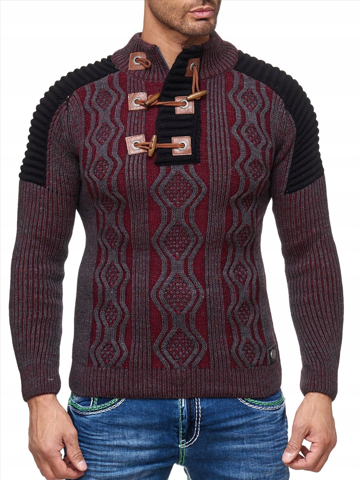 Pánský svetr Teplý Stojáček Tlustý Pružný Mikina