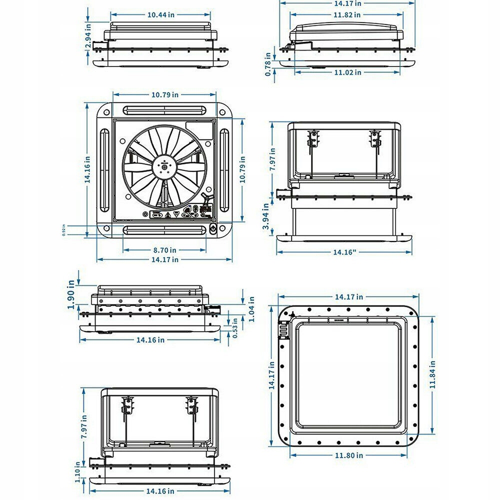 Wentylator wyciągowy 28×28cm z oświetleniem LED Numer katalogowy producenta WK1538 WITHINluckyy