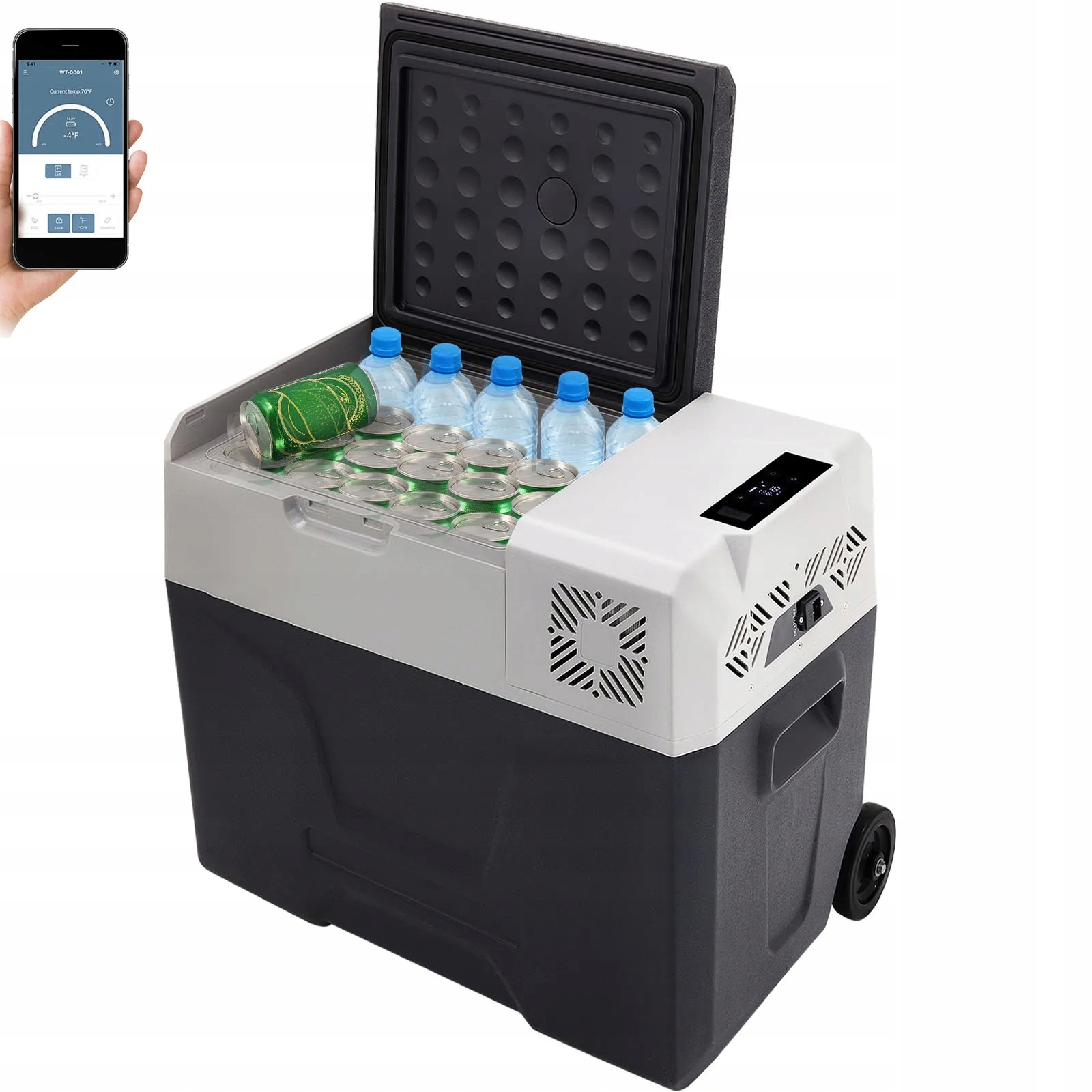 Přenosná Auto Lednice Mrazák 50L 12/24V Kompresor -20°C Kempování Cestování