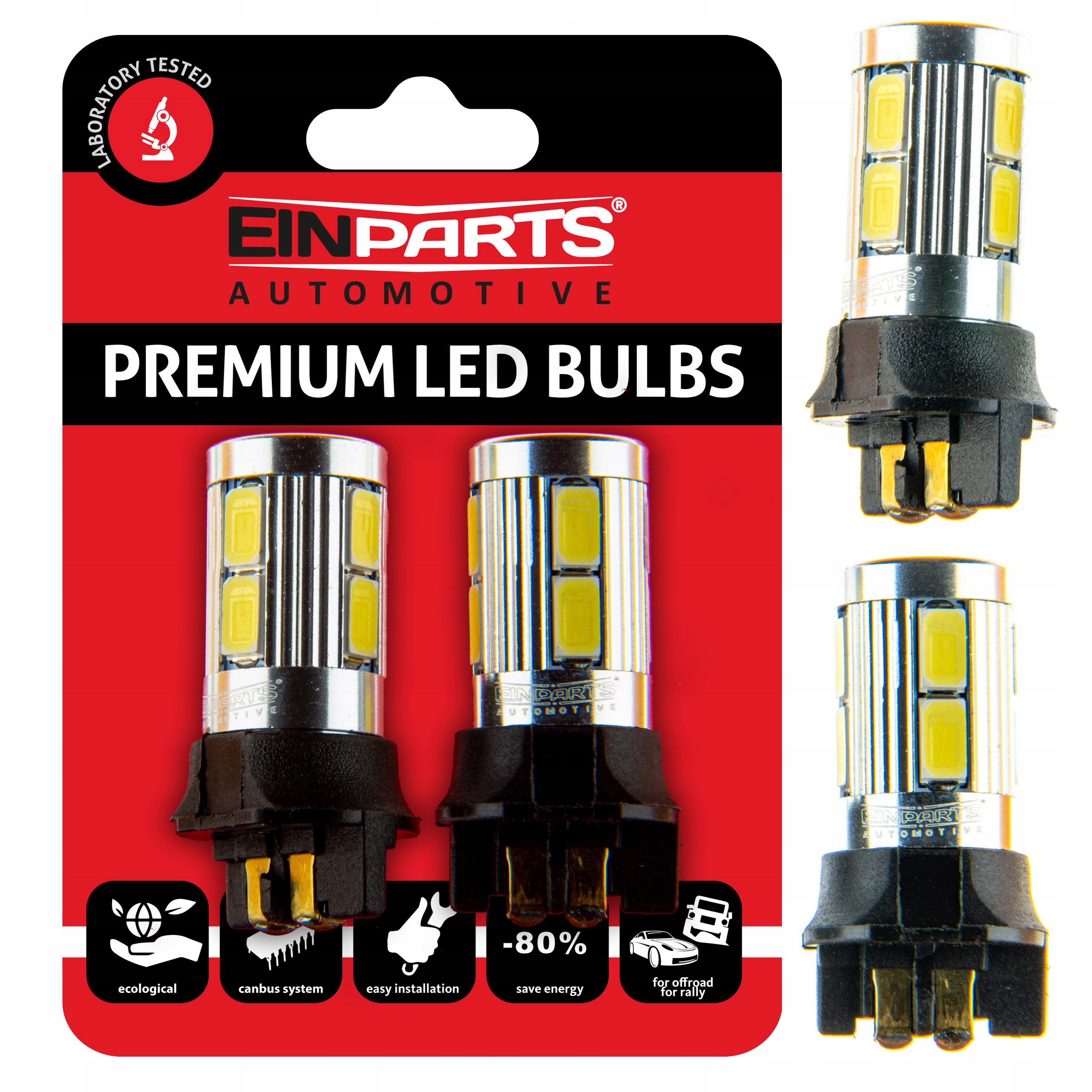 Żarówki Retrofit Led PW24W 6000K Zimny Biały WP3.3x14.5-3 12V 10xCREE Xt-e