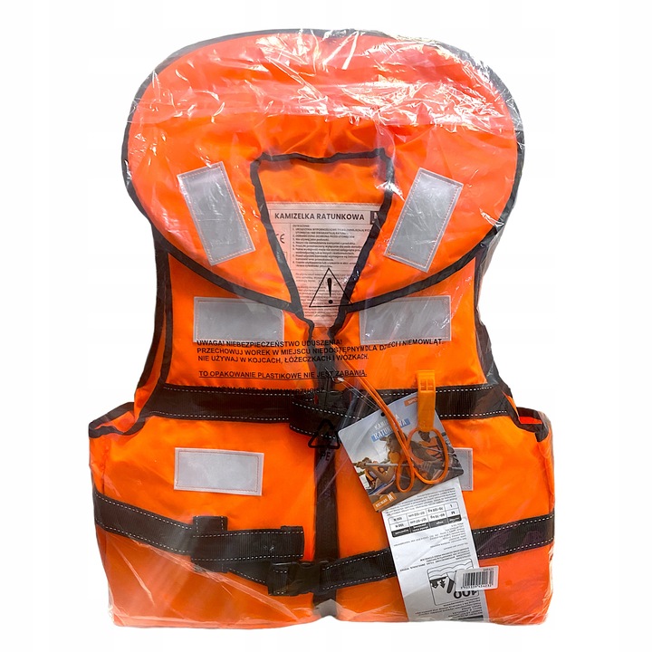 Spokey Kamizelka Ratunkowa Kapok ”L” 70-120kg Pomarańczowa z Kołnierzem