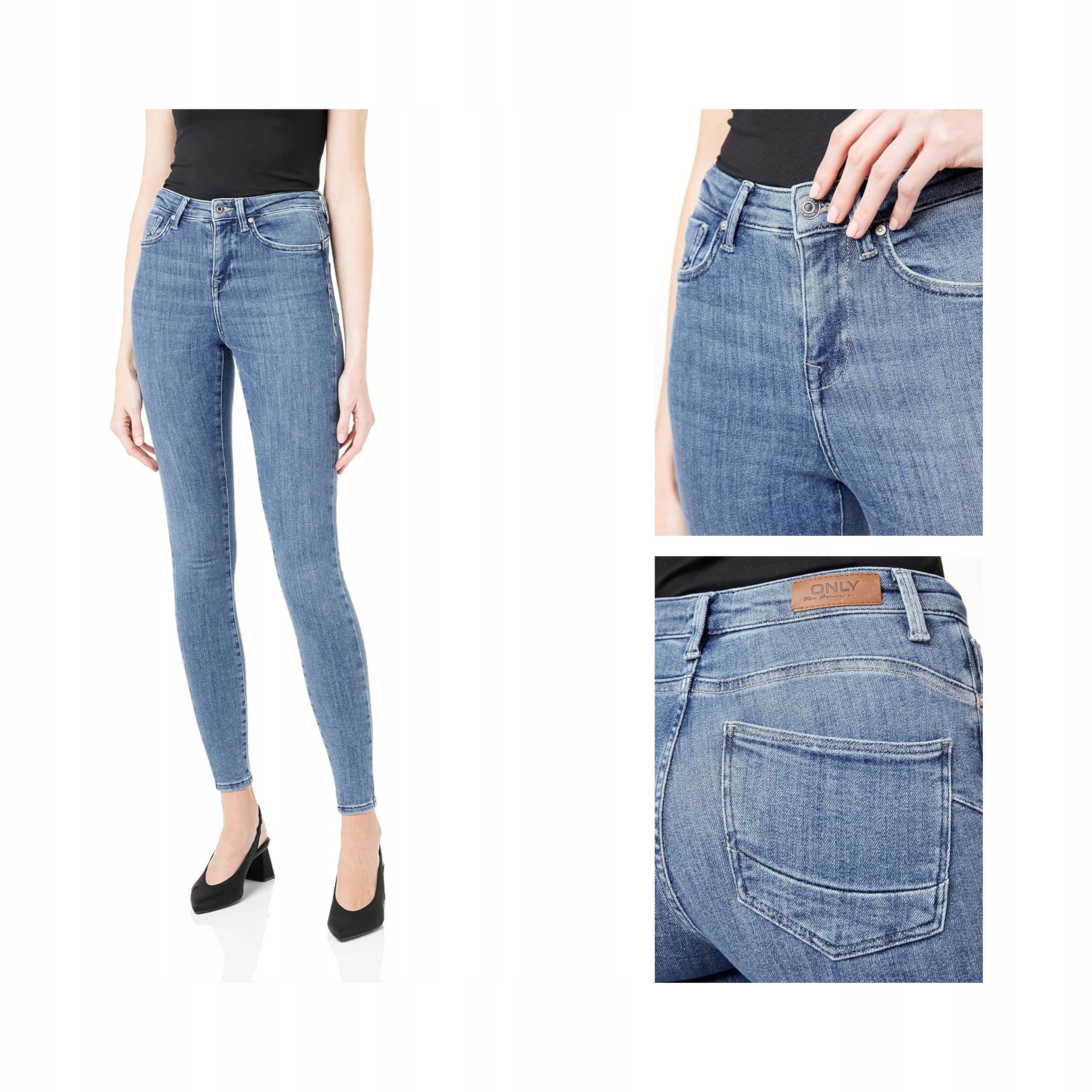 Only Dámské Džíny Onlpower MID Push Up Light Blue Denim XL/34L Bavlna