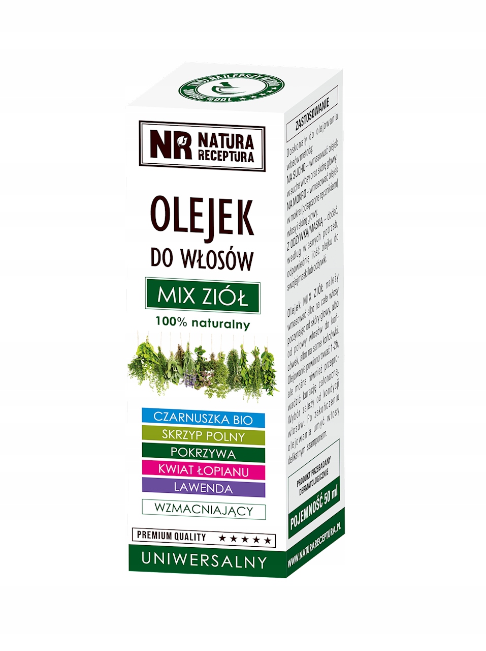 NATURA RECEPTURA Olejek do włosów mix ziół 50 ml