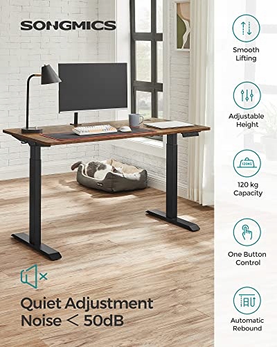 LSD019B01 Podwójny silnik z regulacją wysokości ramy stołu, czarny Wysokość mebla 126 cm