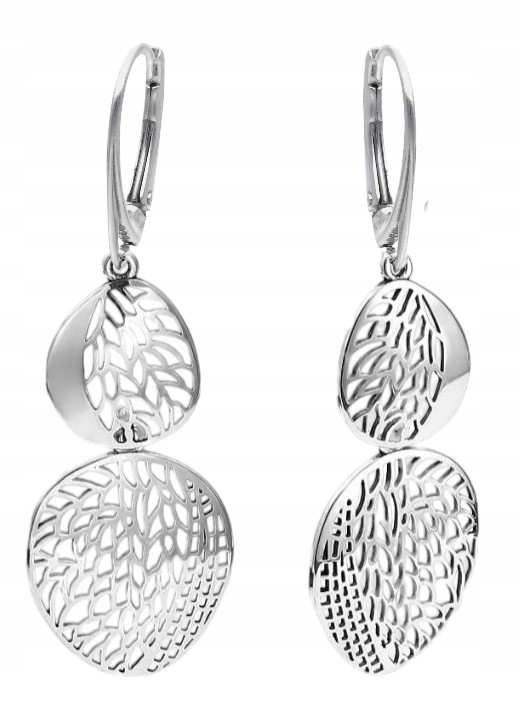 Stříbrné ažurové náušnice SG-347-KA2-S-SG