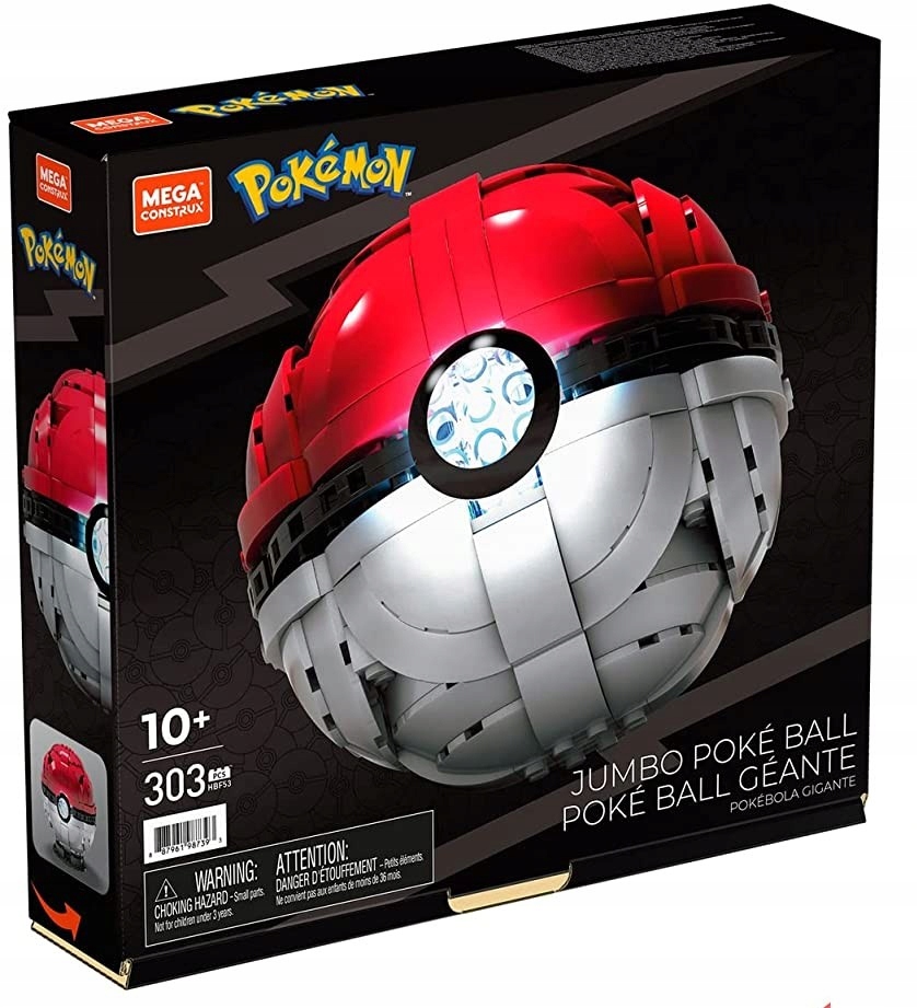 KLOCKI POKEMON PODŚWIETLANY POKEBALL 303 ELEMENTY Kod producenta HBF53